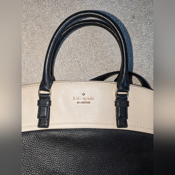 Kate Spade Jackson Street Small Dixon, Pebble Leather, Colorblock Black & Cream - Picture 6 of 15